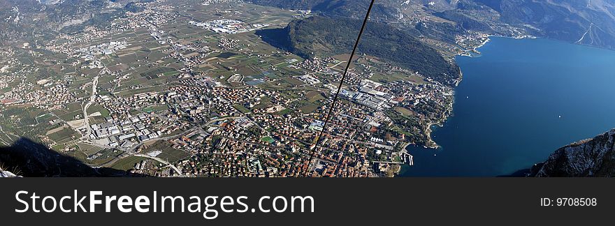 Riva of Garda from 1200 meters above. Riva of Garda from 1200 meters above