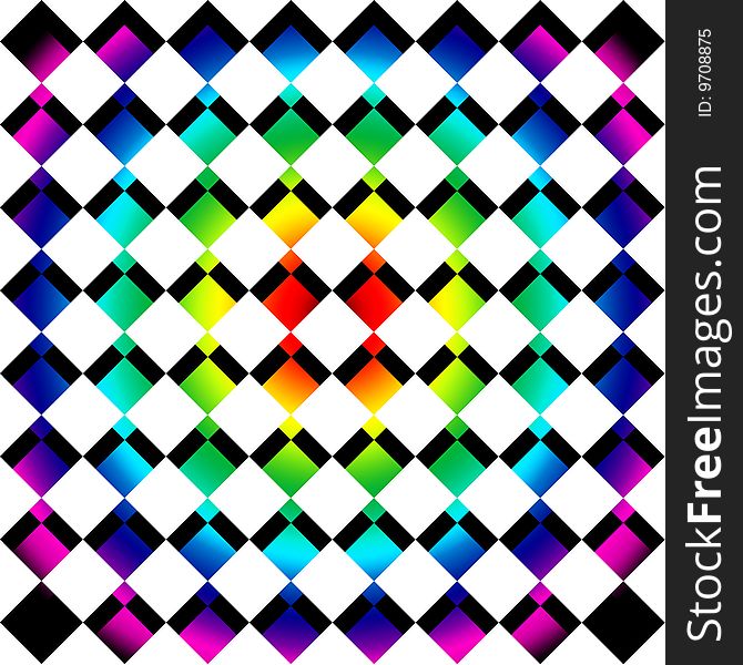 Rainbow mosaic squares for the web