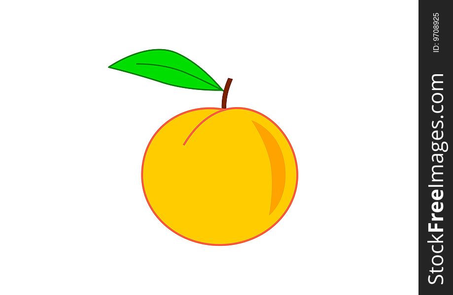 Ripe apricot on a white background. Ripe apricot on a white background