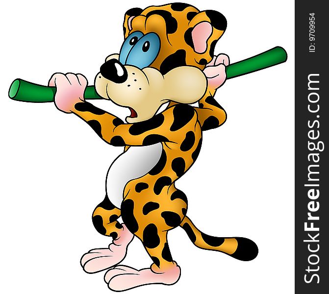 Leopard 04 - colored cartoon illustration as vector