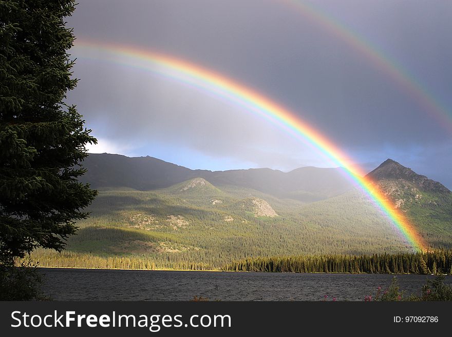 Rainbow, Nature, Sky, Highland