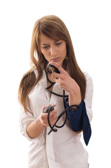 Checking Blood Pressure Stock Photo Checking Blood Pressure Stock Photo