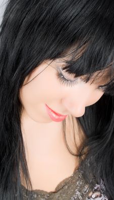 Strassed Eyelashes Brunette Royalty Free Stock Photography Strassed Eyelashes Brunette Royalty Free Stock Photography