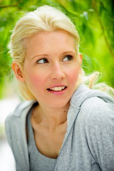 Beautiful Blond Female Relaxing In The Park Stock Photos Beautiful Blond Female Relaxing In The Park Stock Photos