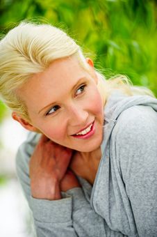 Beautiful Blond Female Relaxing In The Park Stock Photos Beautiful Blond Female Relaxing In The Park Stock Photos