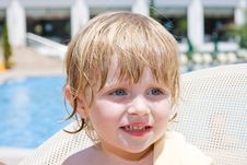 Little Girl In The Pool Stock Photos Little Girl In The Pool Stock Photos