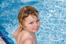 Little Girl In The Pool Stock Image Little Girl In The Pool Stock Image