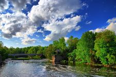 Afternoon Clouds Over The River Royalty Free Stock Photos Afternoon Clouds Over The River Royalty Free Stock Photos