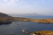 Port Harbour Of The City Of Lindos. Stock Photography Port Harbour Of The City Of Lindos. Stock Photography