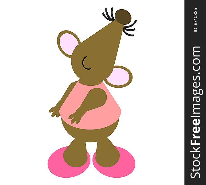Cartoon of a happy, dancing mouse. Cartoon of a happy, dancing mouse