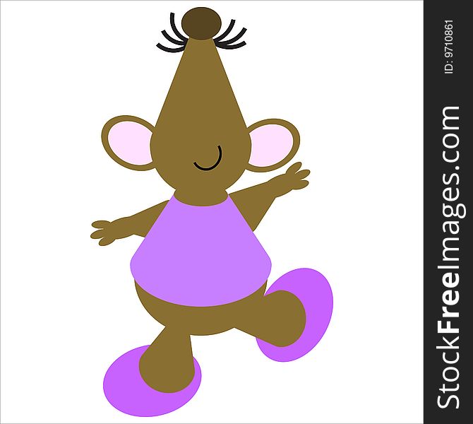 Cartoon of a happy, dancing mouse. Cartoon of a happy, dancing mouse