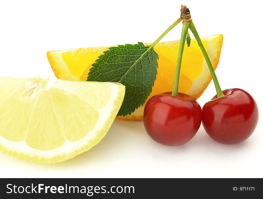 Sweet fruit on a white background