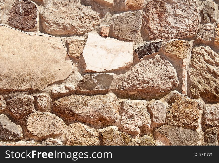 Stone wall, in an old city