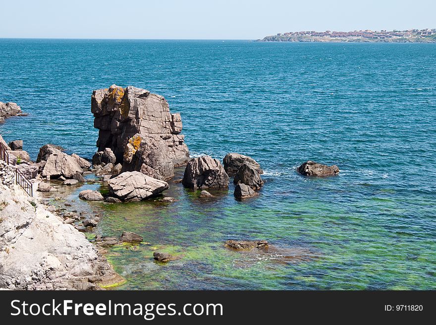 Rock and stones in the black sea