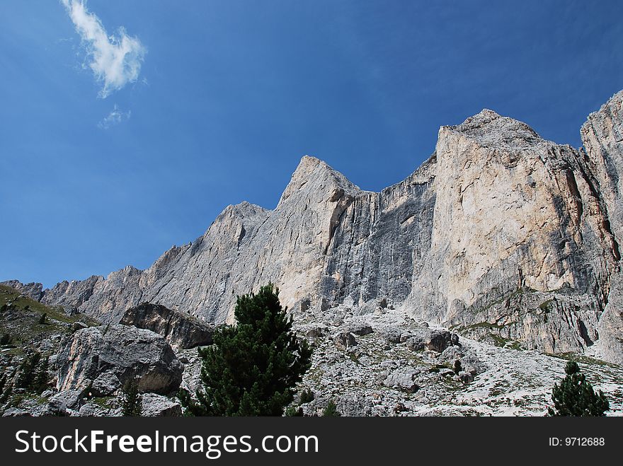 Dolomiti mountains in Italy. peak