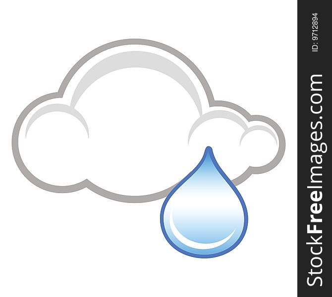 Weather symbol of a rain cloud. Weather symbol of a rain cloud