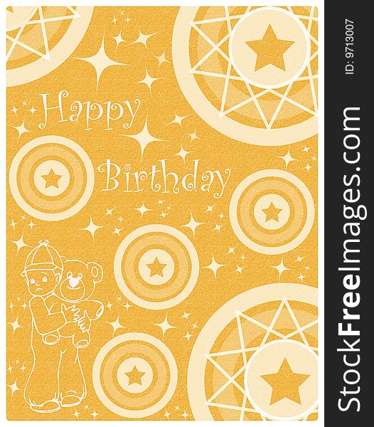 A beautiful happy birthday card for baby boy