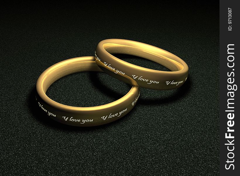 Two lying rings with scripture