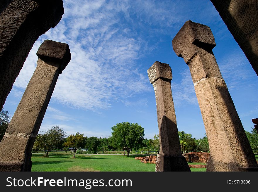 Ancient stone castle column is located in Thailand. It is named Muang-Kaek Stone castle. Ancient stone castle column is located in Thailand. It is named Muang-Kaek Stone castle.