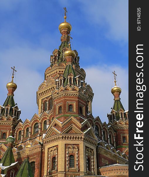 The Cathedral of Peter and Paul in the Peterhof, Russia. The Orthodox Church.