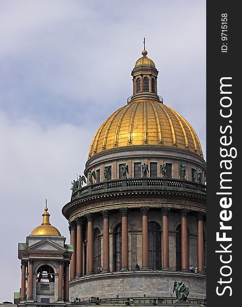 Domes of st.Isaac cathedral.Saint-Petersburg , Russia