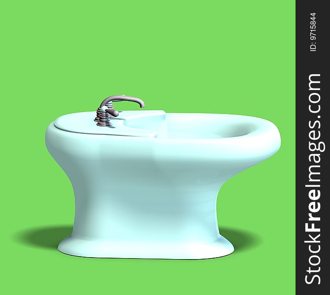 3d rendering of a white bidet with Clipping Path and shadow