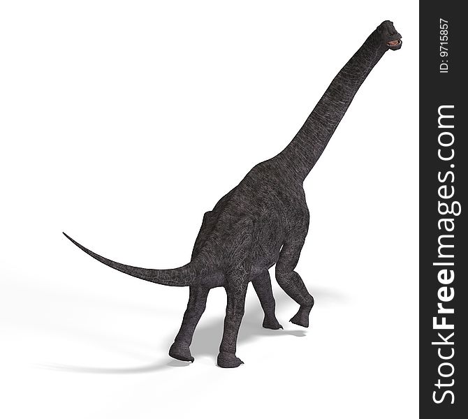 Giant dinosaur brachiosaurus With Clipping Path over white