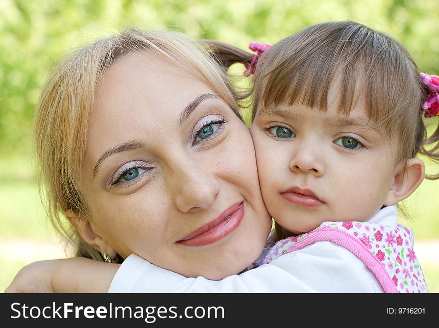 Happy mother and daughter portrait. Happy mother and daughter portrait