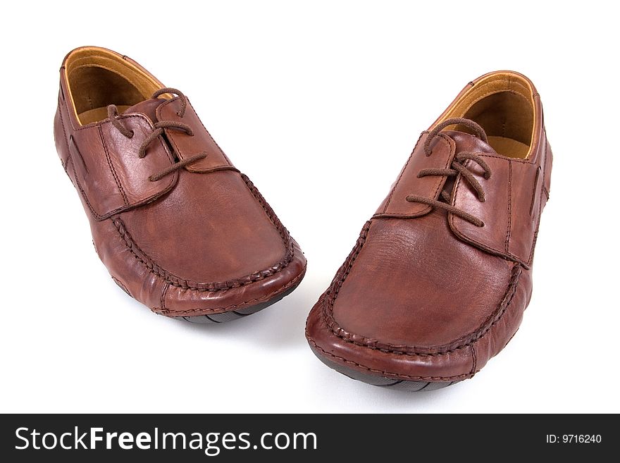 Brown shoes isolated on a white