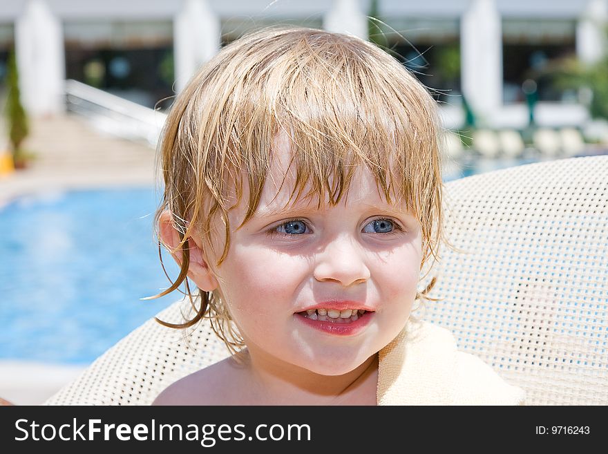 Little Girl In The  Pool