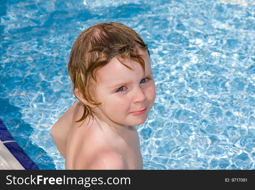 Little Girl In The  Pool