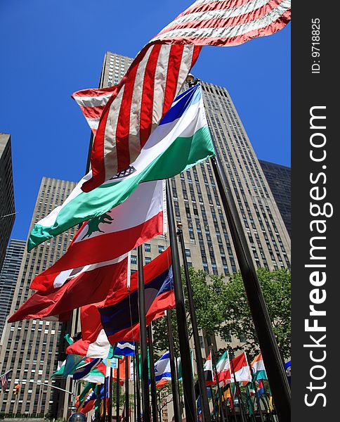 Flags of the world in new york city