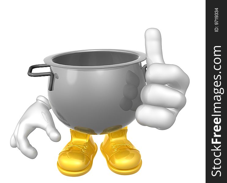 Kitchen utensil mascot 3d illustration