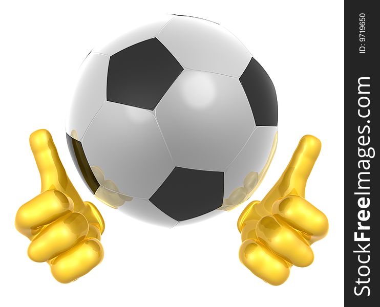 Soccer ball mascot 3d render