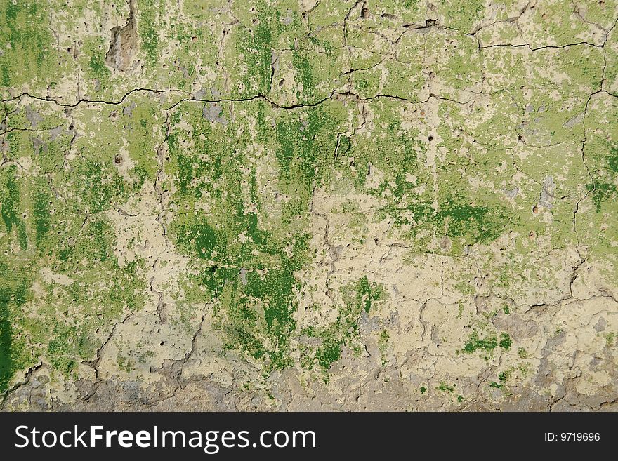 Old plastered wall texture, green tonality. Old plastered wall texture, green tonality
