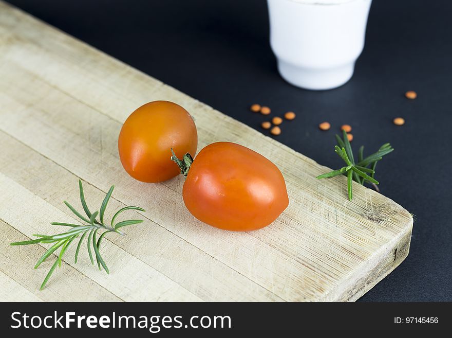 Close-up Of Tomatoes On Table