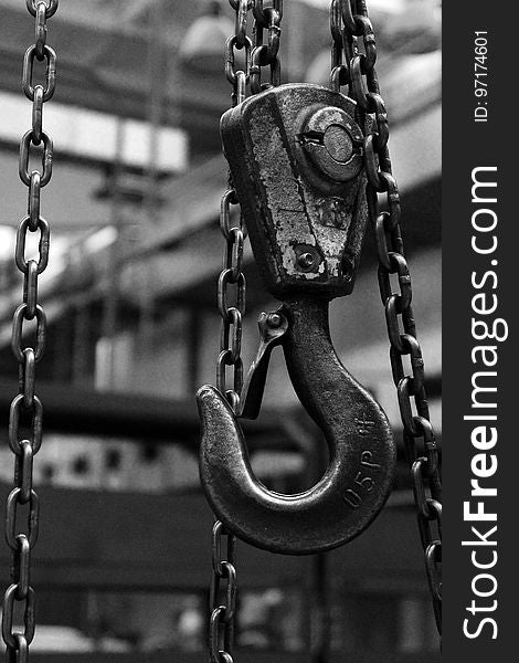 Black And White, Monochrome Photography, Metal, Chain