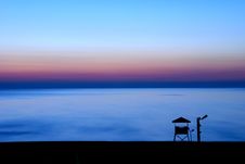 Sunset And Silhouette Watchtower Stock Photos Sunset And Silhouette Watchtower Stock Photos