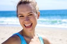 Beautiful Woman At The Beach Royalty Free Stock Photography Beautiful Woman At The Beach Royalty Free Stock Photography