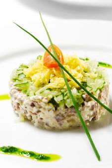 Meat Salad With Vegetable Stock Image Meat Salad With Vegetable Stock Image