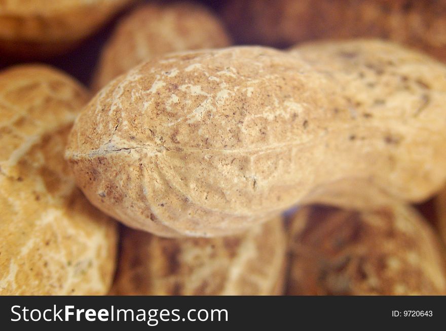 Macro shot of a peanut