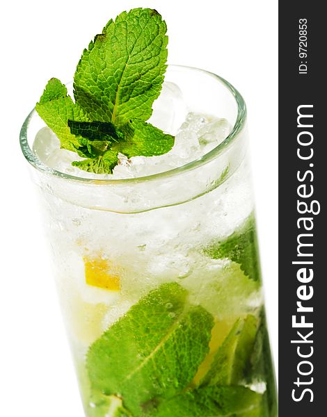 Cocktail - Mojito with Lemon Slice and Sugar