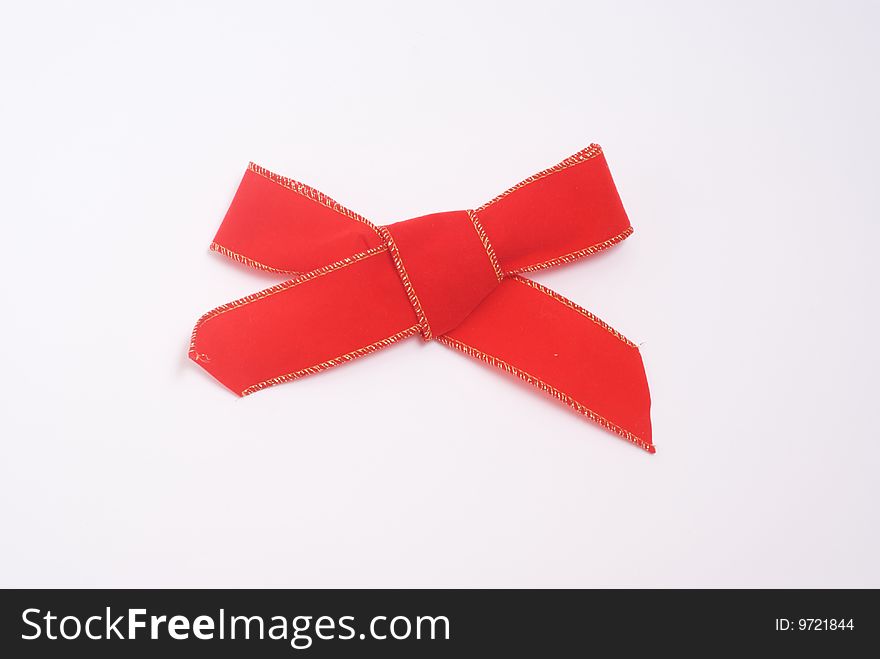 Red ribon on a white background