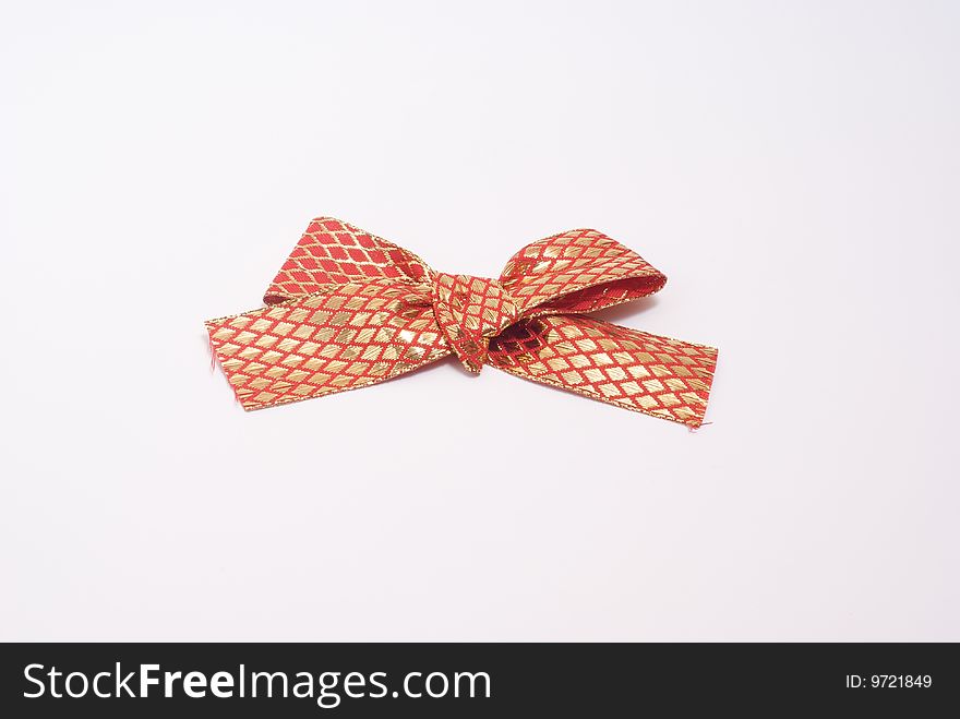 Red ribon on a white background