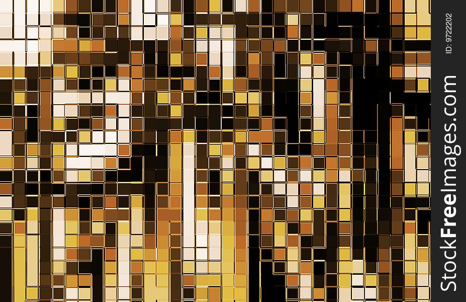 Abstract mosaic background. Gold tiles. Abstract mosaic background. Gold tiles