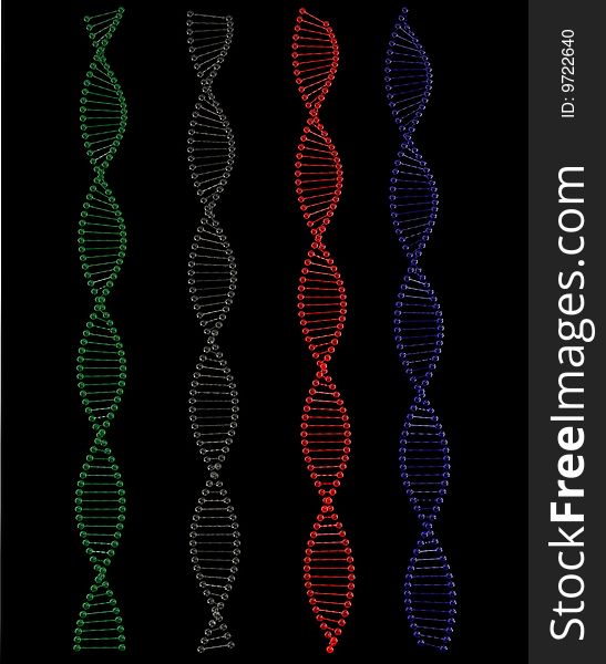 Computer generated model of deoxyribonucleic acid, DNA. Computer generated model of deoxyribonucleic acid, DNA