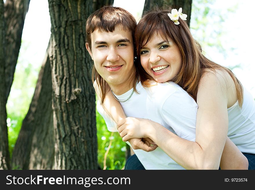 Happy Couple In The Park