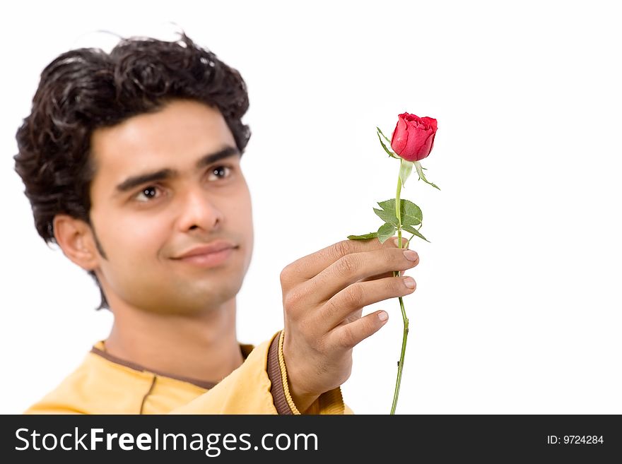 Handsome With Red Rose