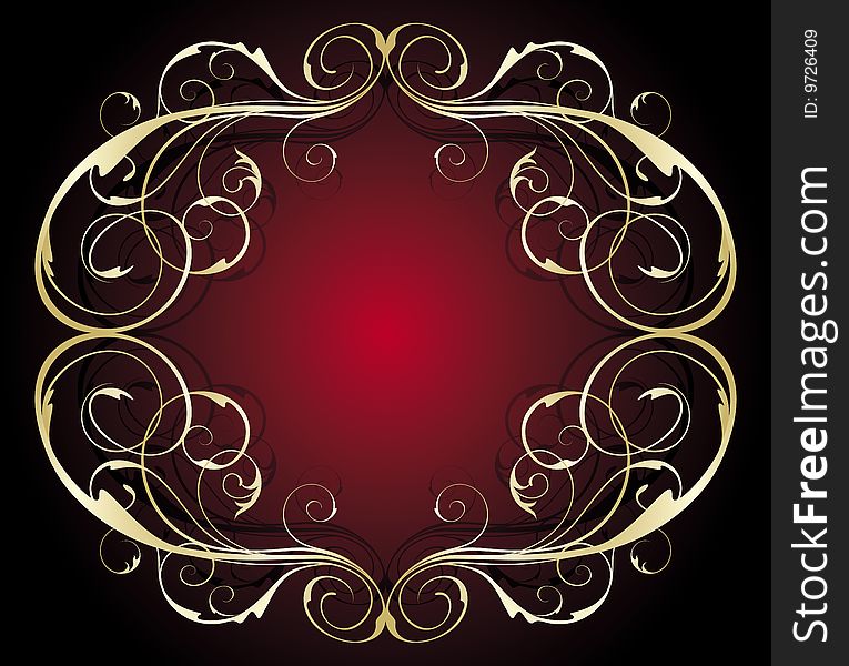 Golden vintage frame. 
vector illustration.