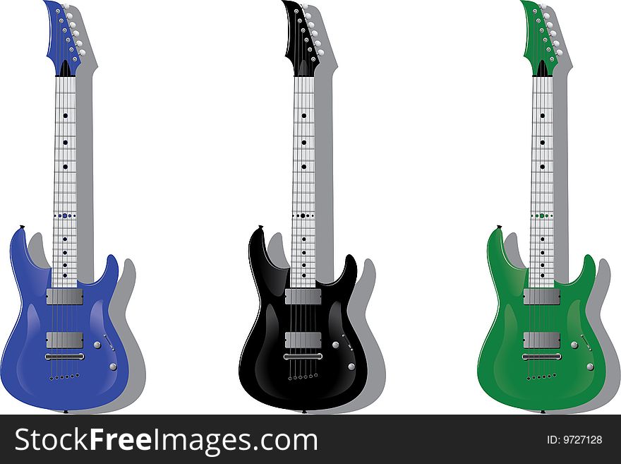 Vector series. Electric guitar isolated on white background. Vector series. Electric guitar isolated on white background